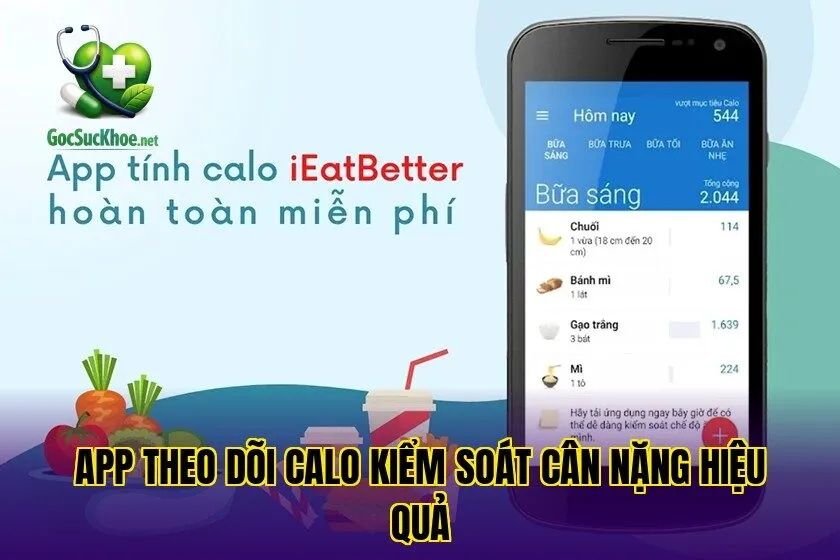App theo dõi calo kiểm soát cân nặng hiệu quả