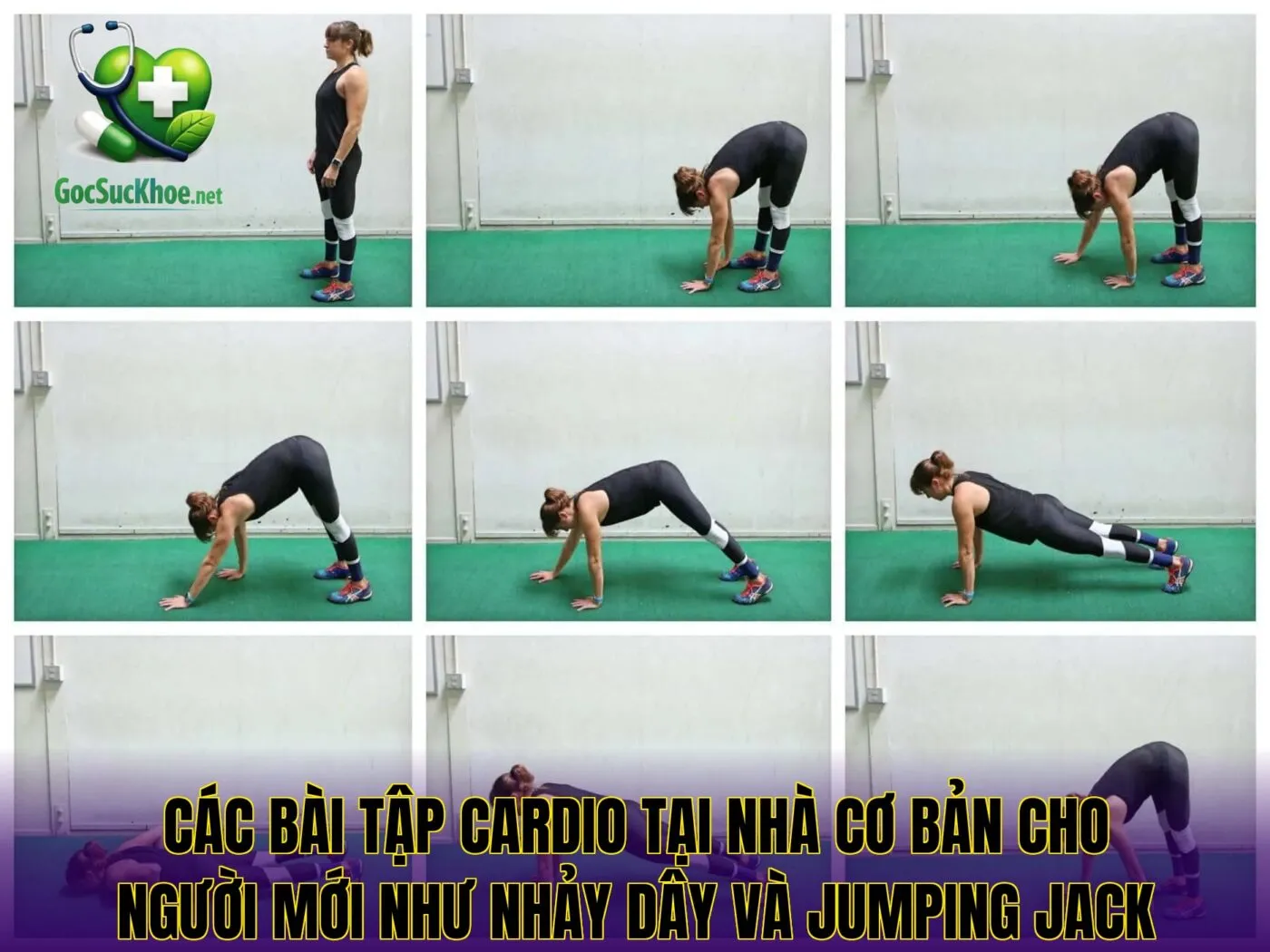 Các bài tập Cardio tại nhà cơ bản cho người mới như nhảy dây và jumping jack