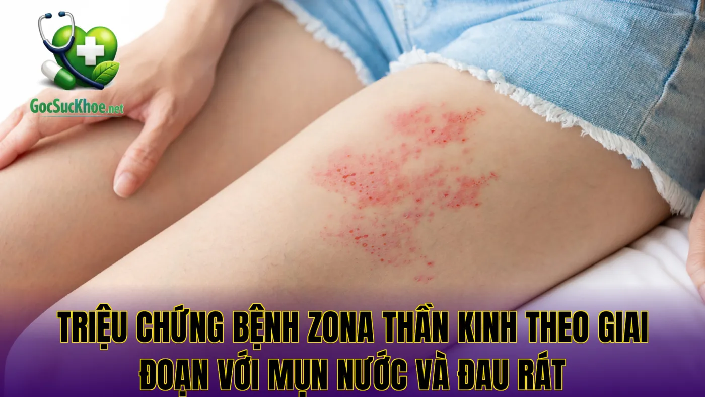 Triệu chứng bệnh zona thần kinh theo giai đoạn với mụn nước và đau rát